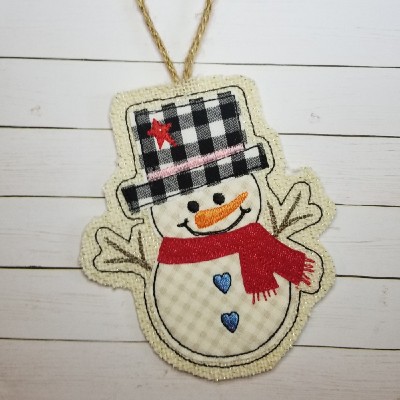 ITH christmas ornament snowman design